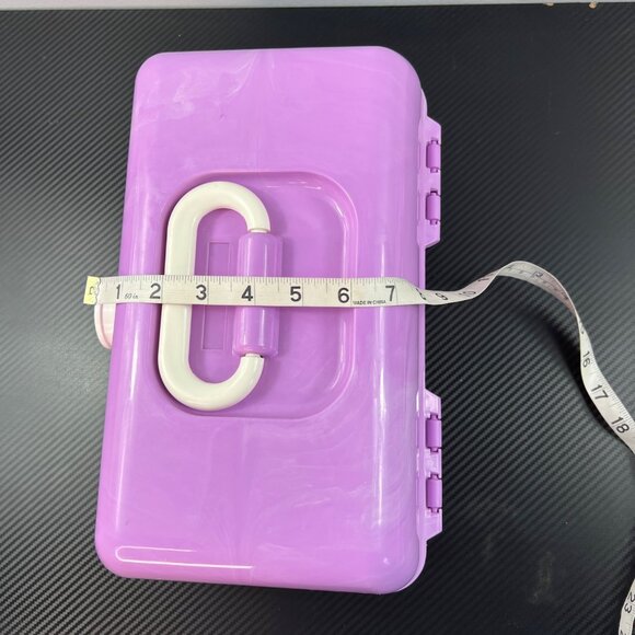 Vintage Caboodles Purple Plastic Tiered  Makeup Travel Case Organizer w/ Mirror - Picture 13 of 14